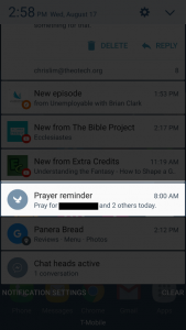 Ceaseless prayer reminder